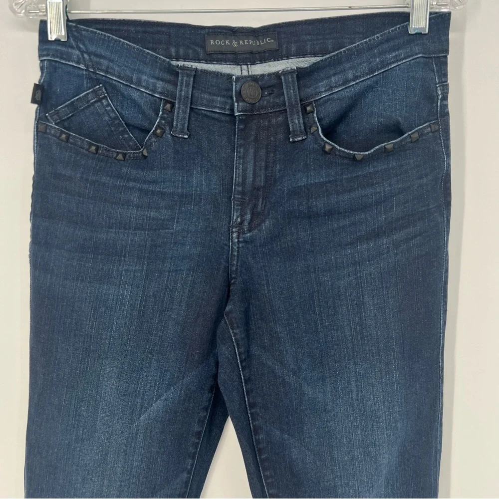 Rock & Republic Women's Size 8 Kasandra Stretch Bootcut Denim Jeans Studded READ - Picture 5 of 14